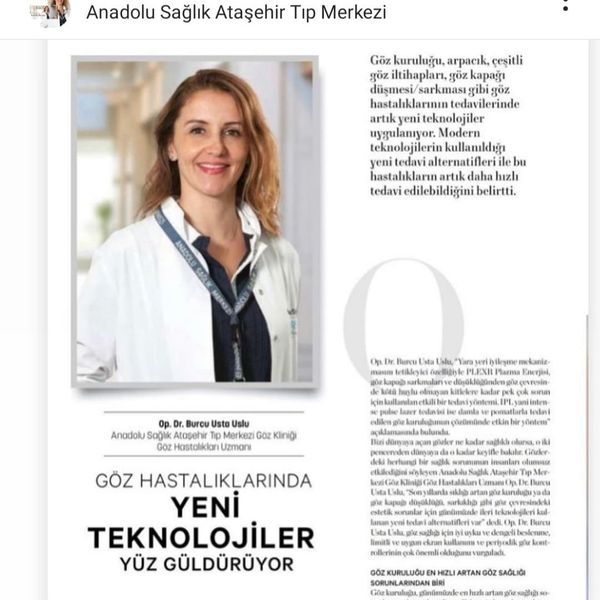 Op Dr Burcu Usta Uslu ile demodeks ve gözü konuştuk..