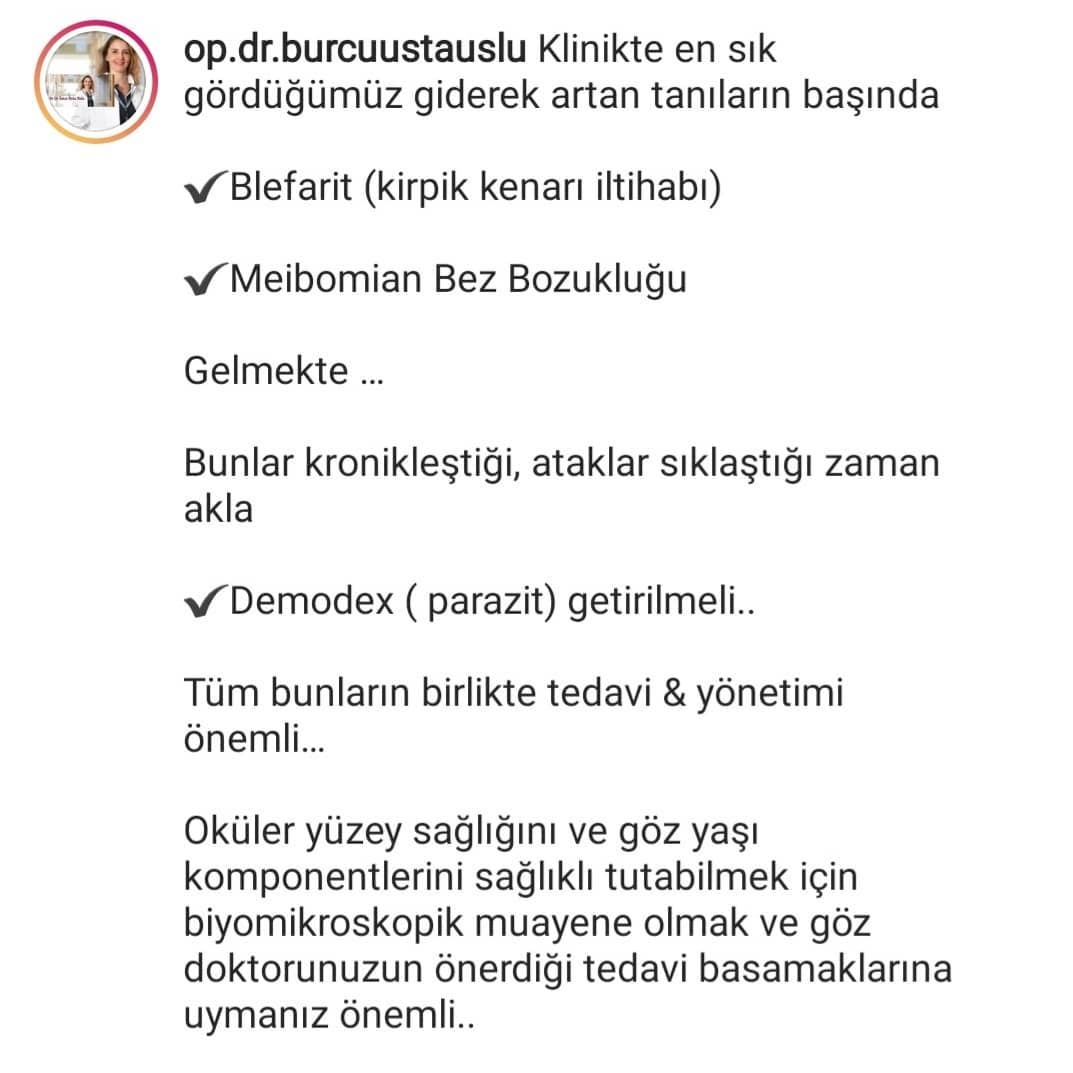 Op Dr Burcu Usta Uslu ile demodeks ve gözü konuştuk..
